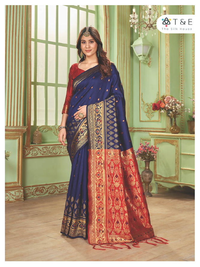 T And E Anika Silk Colors Party Wear Sarees Catalog